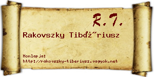 Rakovszky Tibériusz névjegykártya